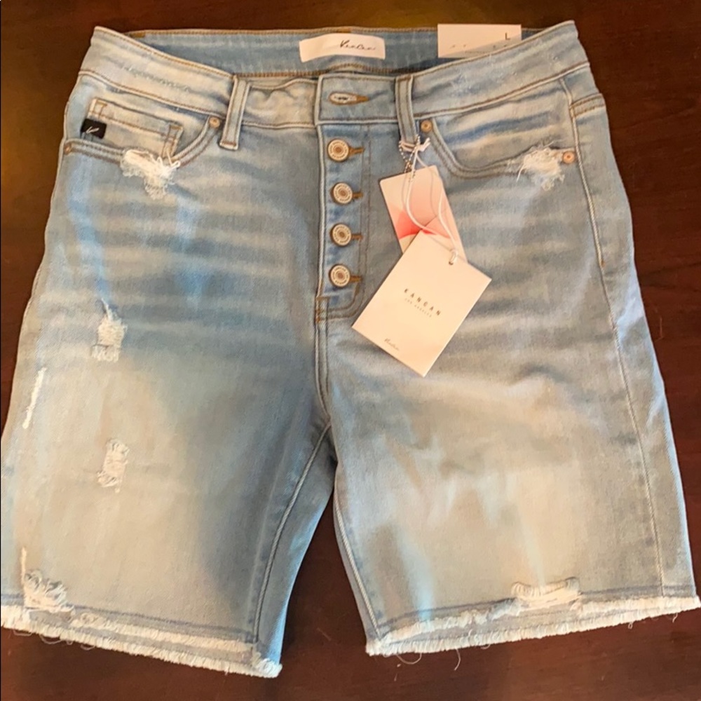 KanCan high waisted button fly denim short